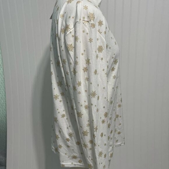 Karen Scott Snowflake Mock‎ Neck Top White XL - Picture 4 of 12